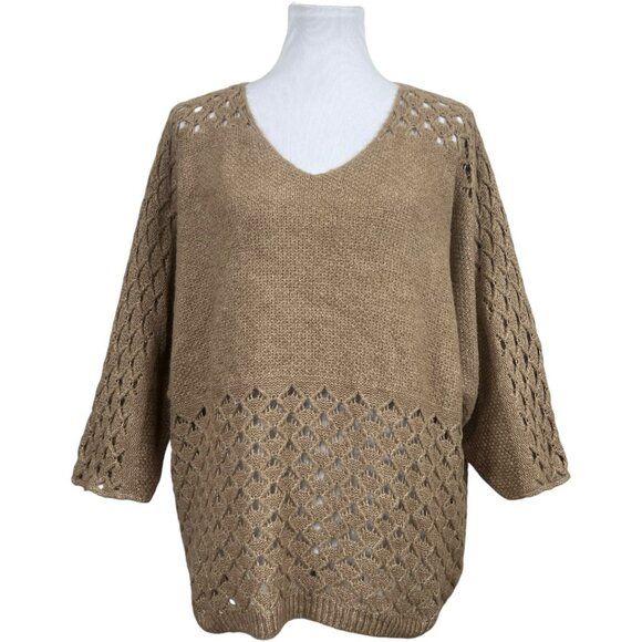 Bella Amore Italian Oversized Soft Loose Knit Sweater Size L Large - Picture 2 of 5